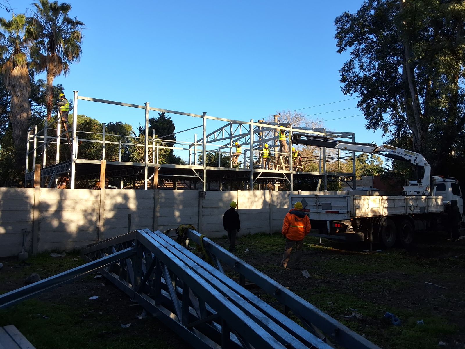 Estructura de steel frame del complejo de Ingeniero Maschwitz